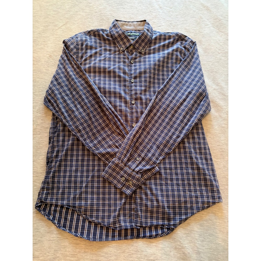 BC Clothing Expedition Mens XL Blue Plaid Stretch Long Sleeve Button Down Shirt